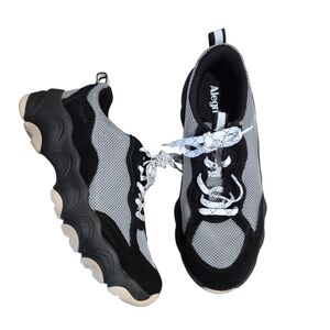 ALEGRIA women's boom joy sneakers in panda Size 40 9.5 - 10 Black White Shoes